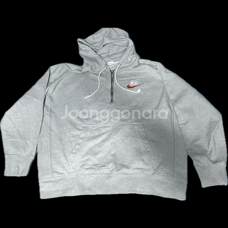 나이키 하프집업 반집업 후드 그레이 XL--3