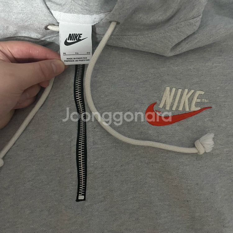 나이키 하프집업 반집업 후드 그레이 XL--5