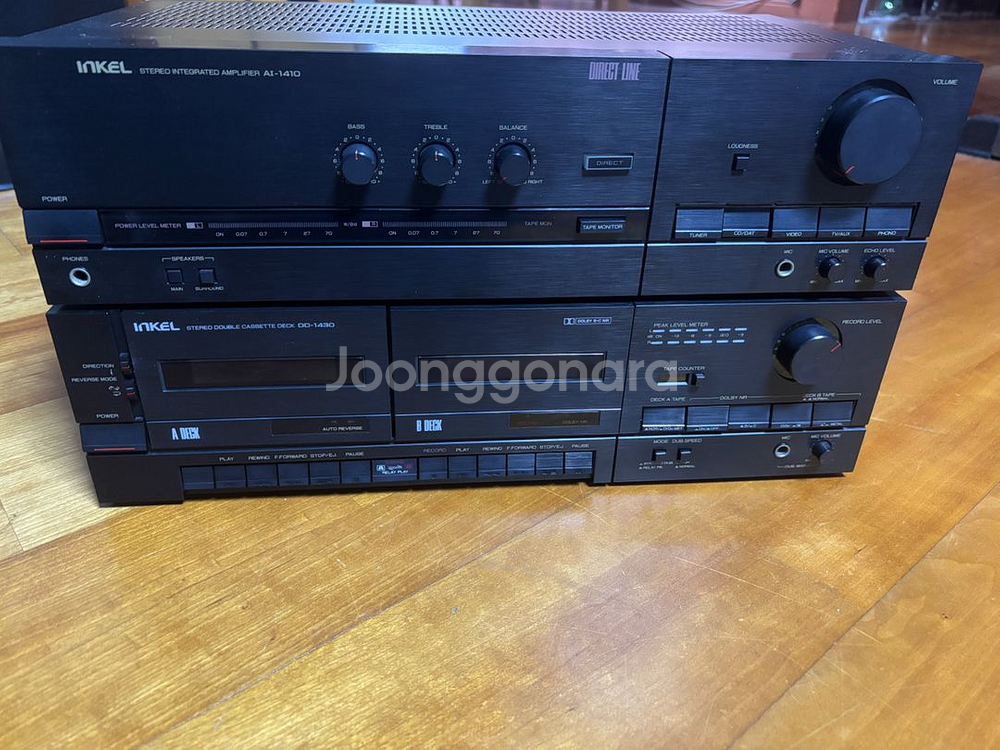 인켈 인티앰프 및 카세트 더블데크 오디오--0