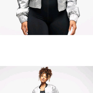 줌바웨어 크롭패딩 L