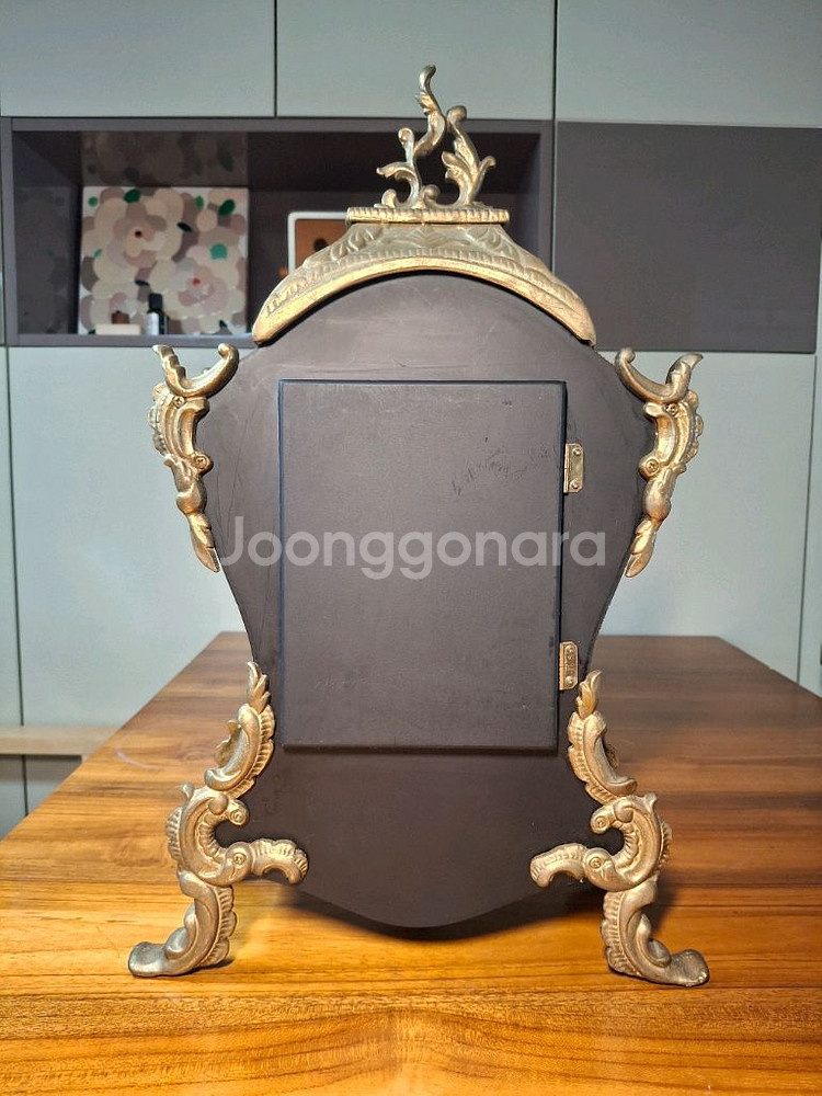 클래식 앤틱 시계 / 고급 우드 + 황동 장식--6