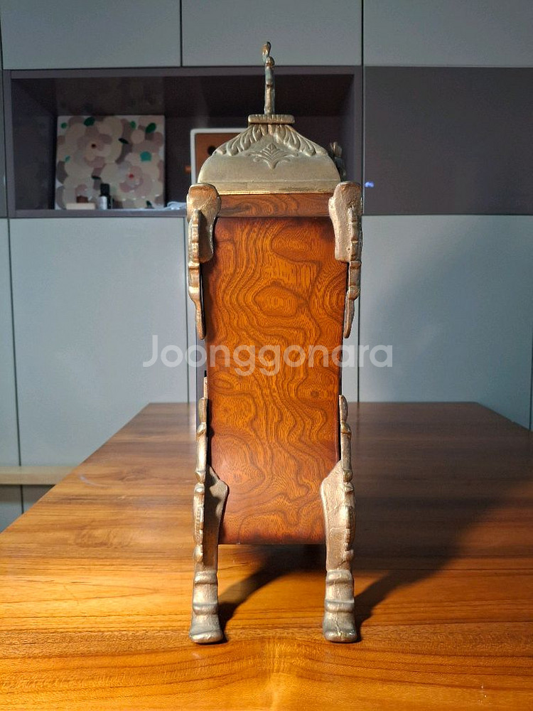 클래식 앤틱 시계 / 고급 우드 + 황동 장식--5