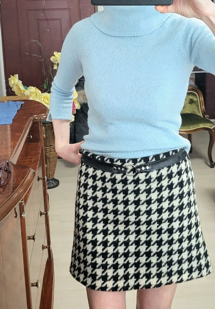 프랑스 모르간 하운드투스 체크 스커트--3