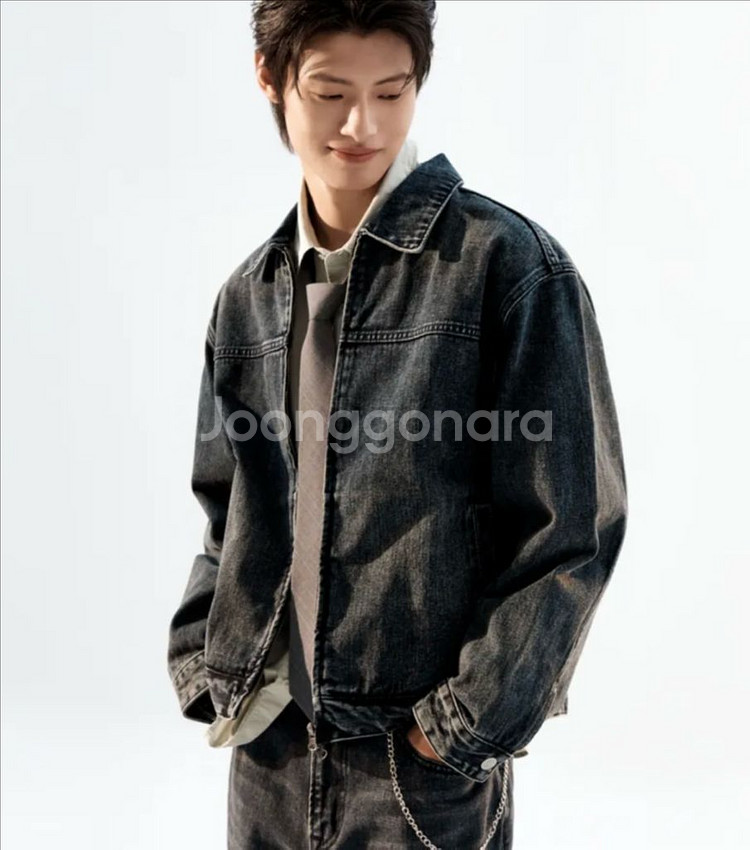 스파오 데님 집업 청자켓--2