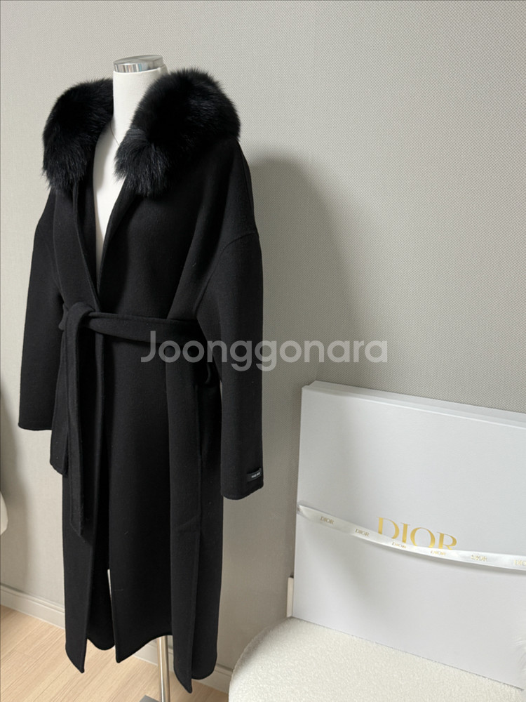 블랙라벨 사가폭스퍼 울 캐시미어 핸드메이드 후드 롱코트--0