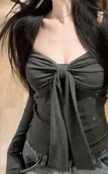 에이블리 드롭 리본 긴소매--0