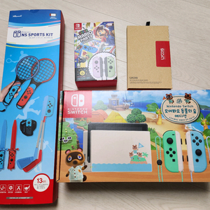 닌텐도 스위치 (동물의숲 에디션) + 조이콘2개. 툴 포함