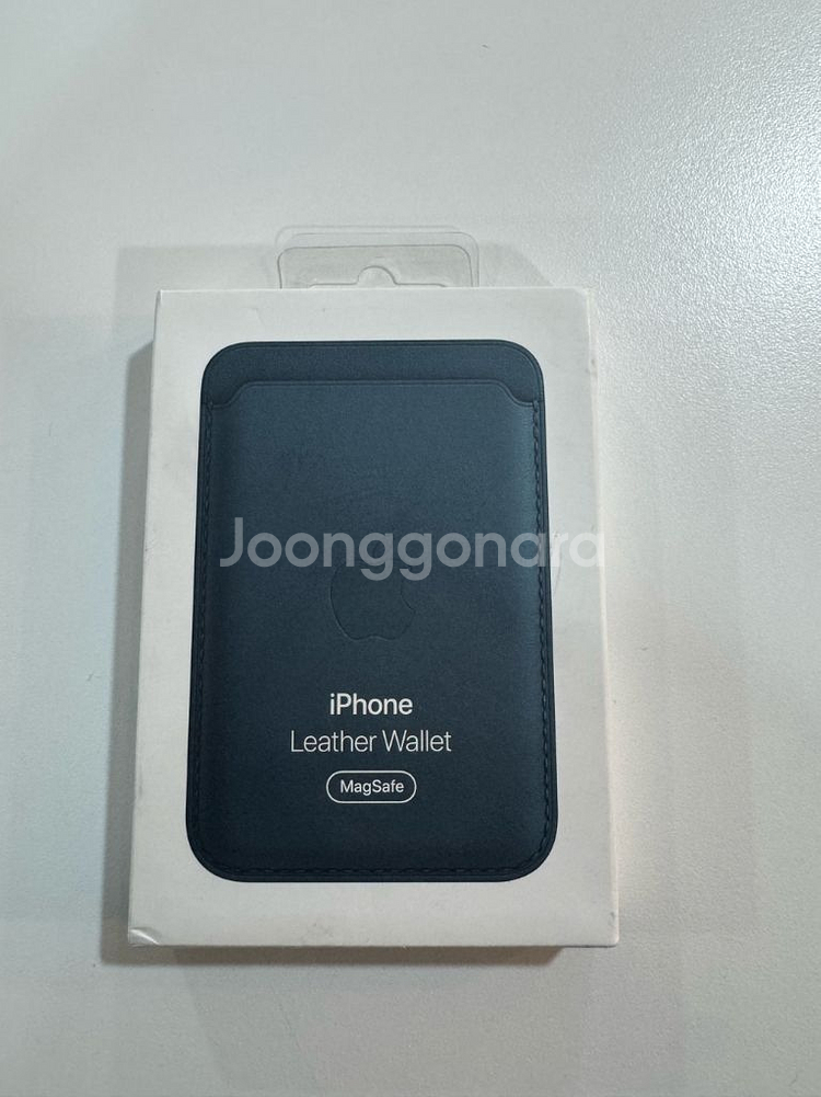 (정품/미사용)애플 맥세이프 아이폰 가죽 카드지갑 발틱블루--0