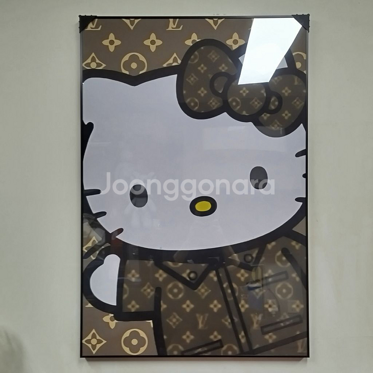 헬로키티 루이비통그림 루이비통액자 캐릭터 대형 그림 액자 팝아트 인테리어소품 인테리어액자 명품그림 가방 지갑 키티--0