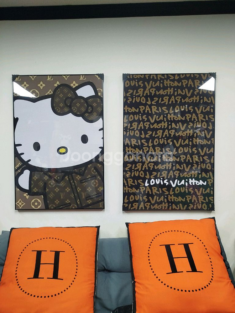 루이비통그림 루이비통액자 캐릭터 대형 그림 액자 팝아트 인테리어소품 인테리어액자 명품그림 가방 지갑 루이비통--2