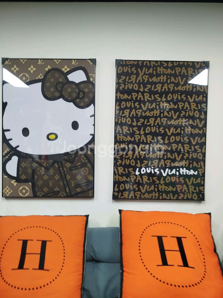 루이비통그림 루이비통액자 캐릭터 대형 그림 액자 팝아트 인테리어소품 인테리어액자 명품그림 가방 지갑 루이비통--5