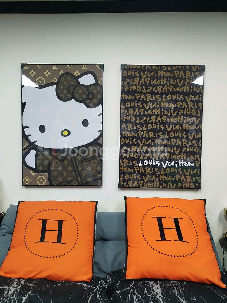 루이비통그림 루이비통액자 캐릭터 대형 그림 액자 팝아트 인테리어소품 인테리어액자 명품그림 가방 지갑 루이비통--6
