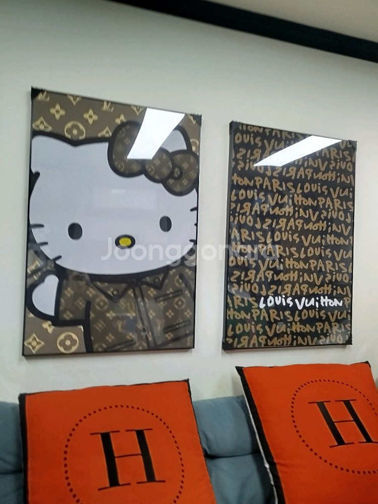 루이비통그림 루이비통액자 캐릭터 대형 그림 액자 팝아트 인테리어소품 인테리어액자 명품그림 가방 지갑 루이비통--7