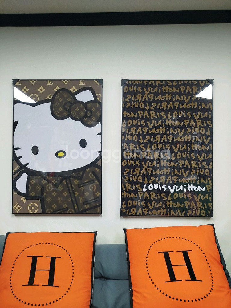 루이비통그림 루이비통액자 캐릭터 대형 그림 액자 팝아트 인테리어소품 인테리어액자 명품그림 가방 지갑 루이비통--9