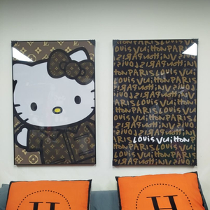 루이비통그림 루이비통액자 캐릭터 대형 그림 액자 팝아트 인테리어소품 인테리어액자 명품그림 헬로키티 키티그림 키티