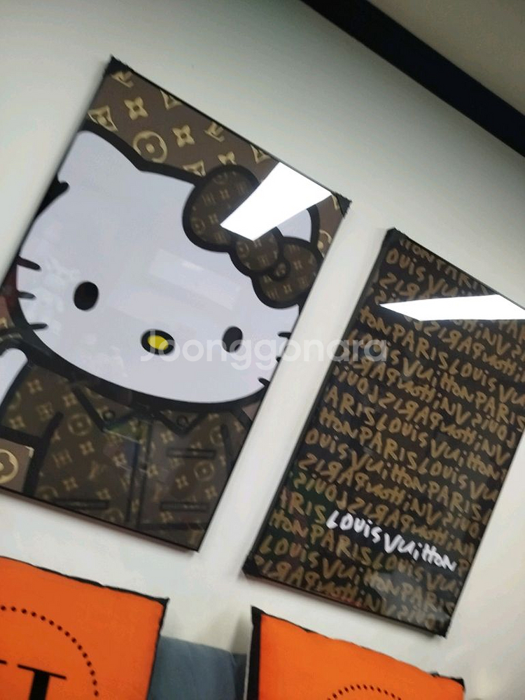 루이비통그림 루이비통액자 캐릭터 대형 그림 액자 팝아트 인테리어소품 인테리어액자 명품그림 헬로키티 키티그림 키티--4
