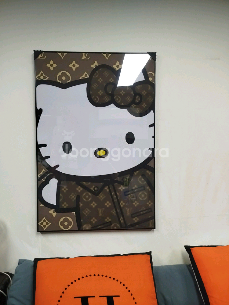 루이비통그림 루이비통액자 캐릭터 대형 그림 액자 팝아트 인테리어소품 인테리어액자 명품그림 헬로키티 키티그림 키티--9