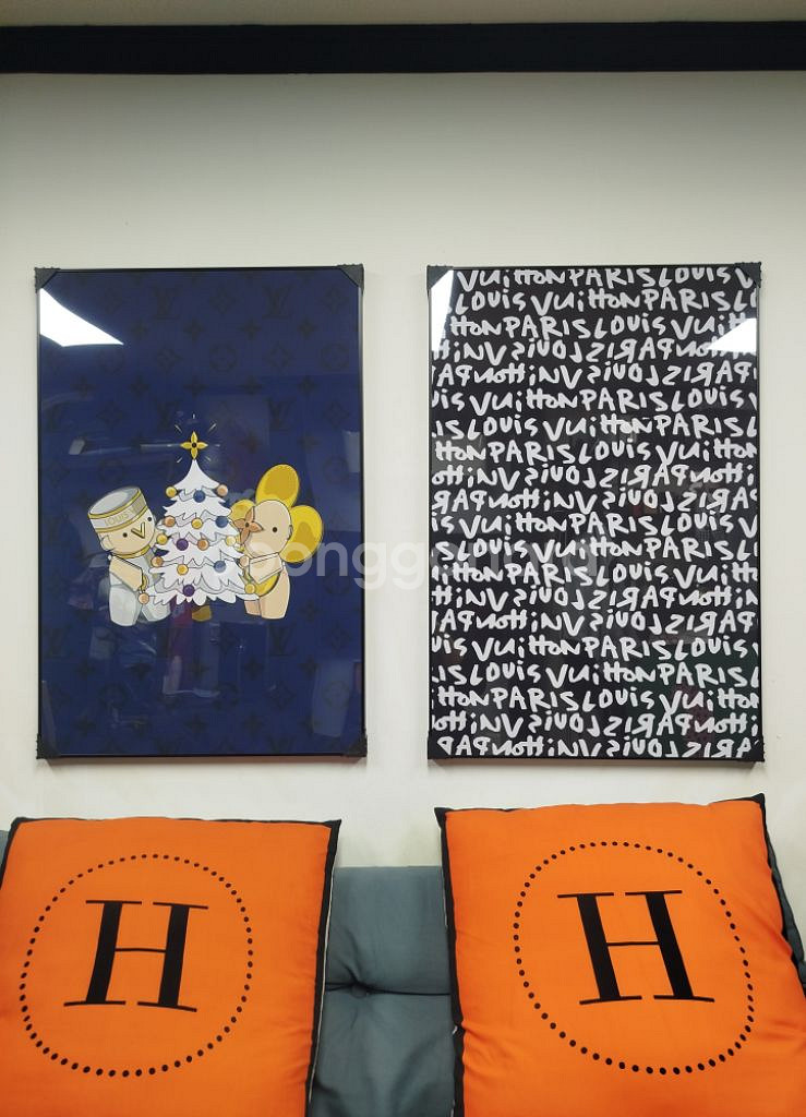 루이비통그림 루이비통액자 캐릭터 대형 그림 액자 팝아트 인테리어소품 인테리어액자 명품그림 캐릭터 트리 크리스마스--0