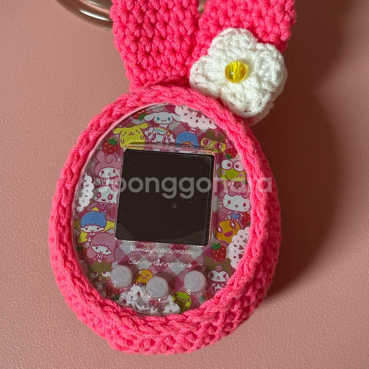 다마고치 산리오 미츠 핑크 알다마 + 마이멜로디 뜨개케이스--0