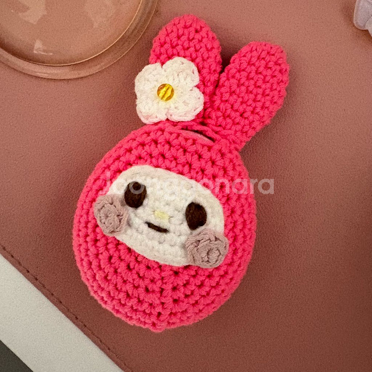 다마고치 산리오 미츠 핑크 알다마 + 마이멜로디 뜨개케이스--1