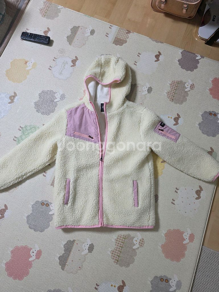 팬콧 키즈 뽀글이 후드집업 아이보리--0