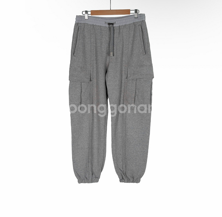 [48] 솔리드옴므 21fw 남성 카고 밴딩 조거 팬츠 그레이--0