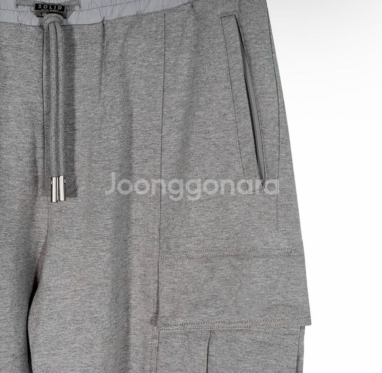 [48] 솔리드옴므 21fw 남성 카고 밴딩 조거 팬츠 그레이--4