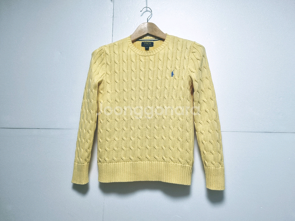 여성 주니어 폴로 신형택 QR 도장 케이블 꽈배기 라운드 긴팔 니트--2