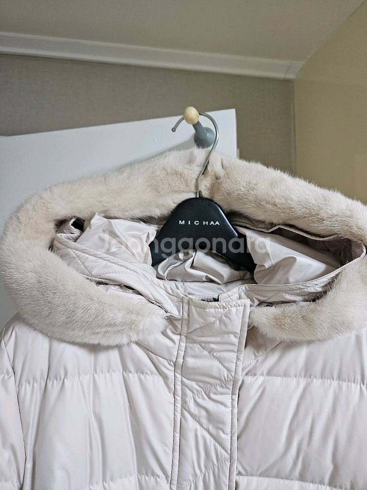 산드로 밍크퍼 구스 롱패딩--2