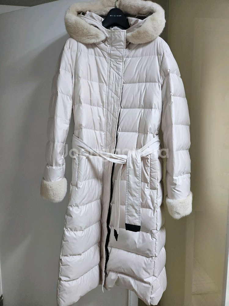 산드로 밍크퍼 구스 롱패딩--1