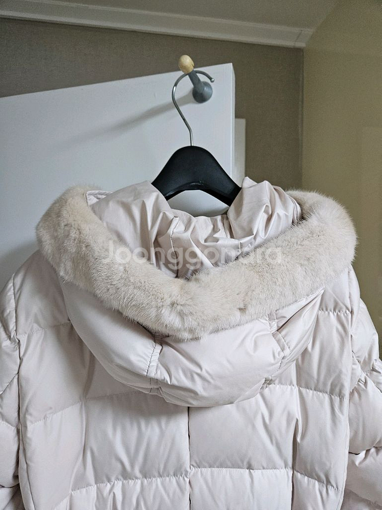 산드로 밍크퍼 구스 롱패딩--3