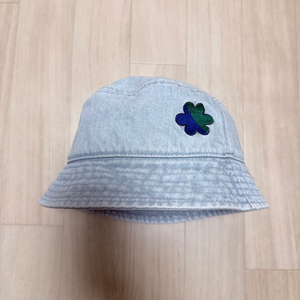 리미떼두두 플라워 자수 데님연청 버킷햇M