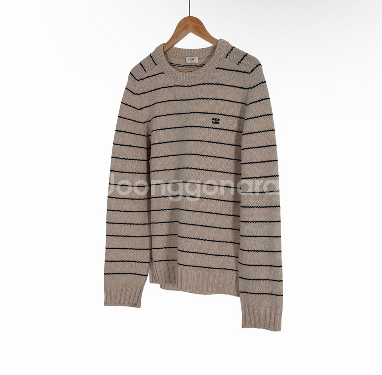 [M] 셀린느 24fw 남성 울 트리오페 트리옹프 스트라이프 니트 스웨터--1