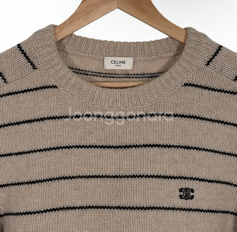 [M] 셀린느 24fw 남성 울 트리오페 트리옹프 스트라이프 니트 스웨터--6