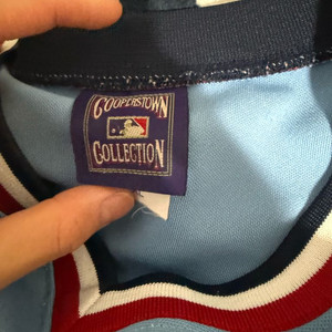 마제스틱 쿠퍼스타운 컬렉션 세인트루이스 카디널스 라이트 블루 야구 저지