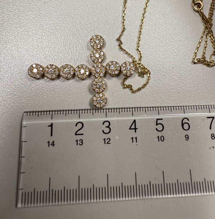 14k 골드 십자가 펜던트 이미지