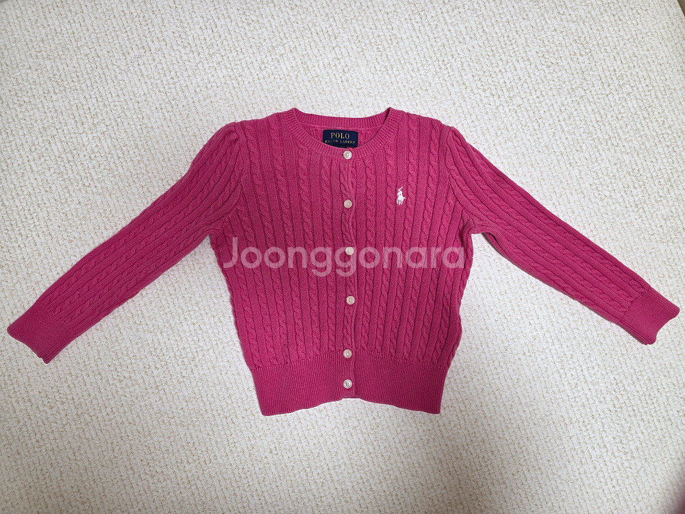 폴로 랄프로렌 키즈 케이블 니트 가디건 3T--0