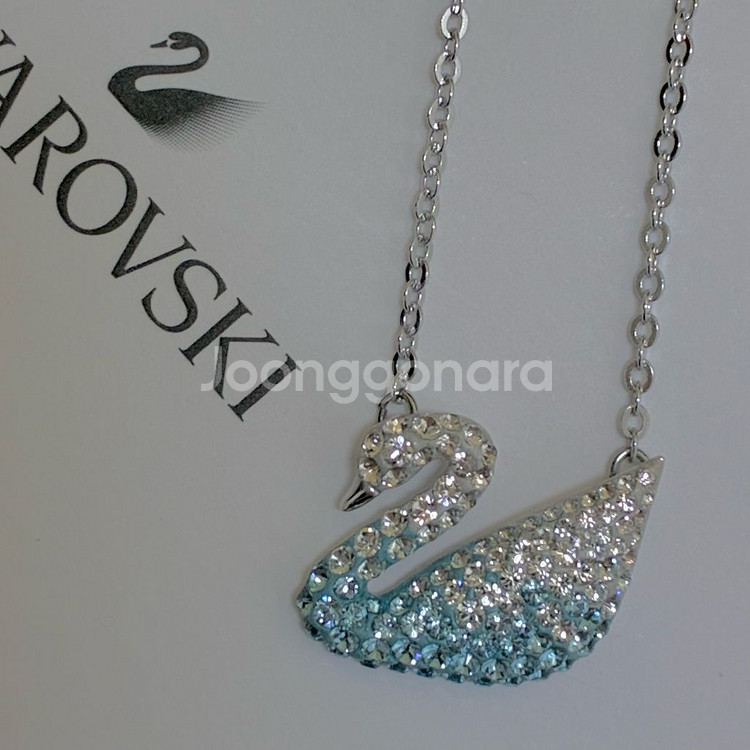 스와로브스키 스완 블루 목걸이--0