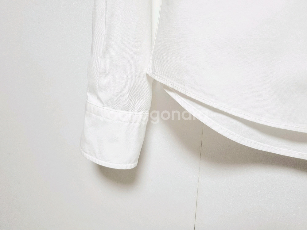 여성 QR인증 폴로 POLO 화이트 흰색 긴팔 셔츠 남방--3