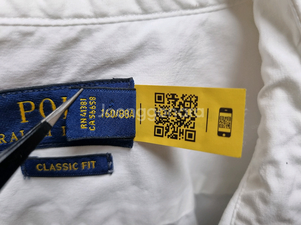 여성 QR인증 폴로 POLO 화이트 흰색 긴팔 셔츠 남방--8