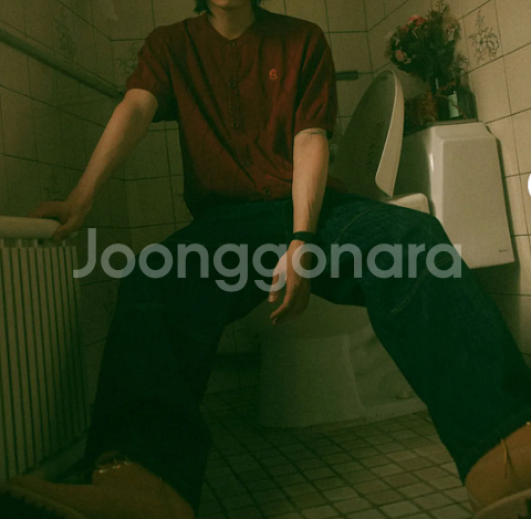 남자 레드 반팔 가디건--2