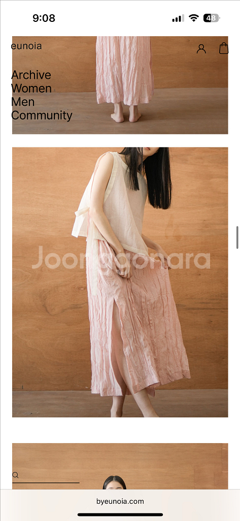 유노이아 크리즈 슬리브리스 드레스--4