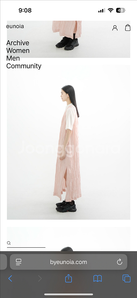 유노이아 크리즈 슬리브리스 드레스--3