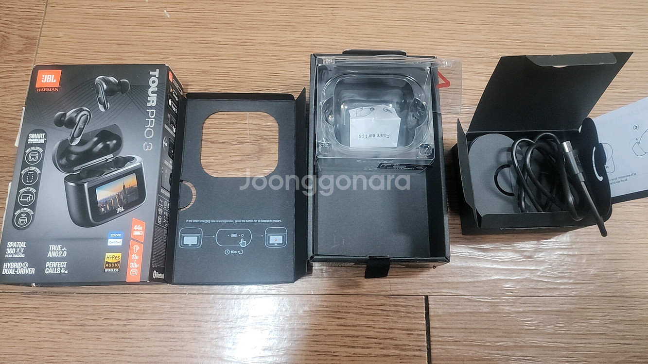 JBL TOUR PRO 3 무선 이어폰 박스,구성품 판매--4