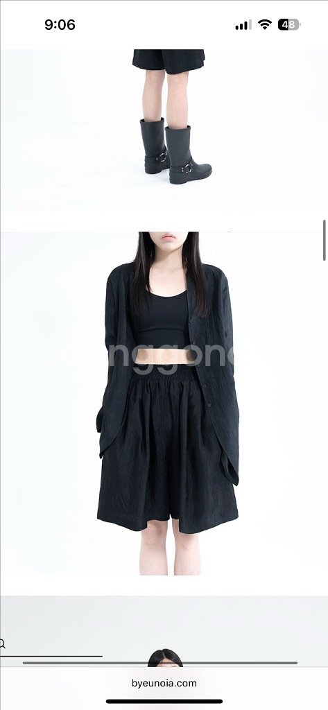 유노이아 아세테이트 쇼츠 팬츠--1