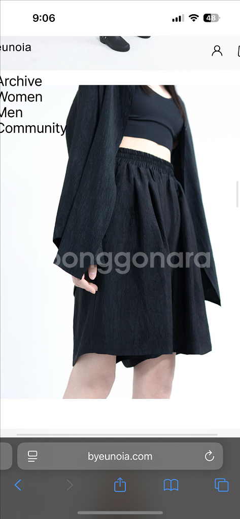 유노이아 아세테이트 쇼츠 팬츠--2