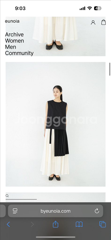 유노이아 플리츠 랩 스커트--2