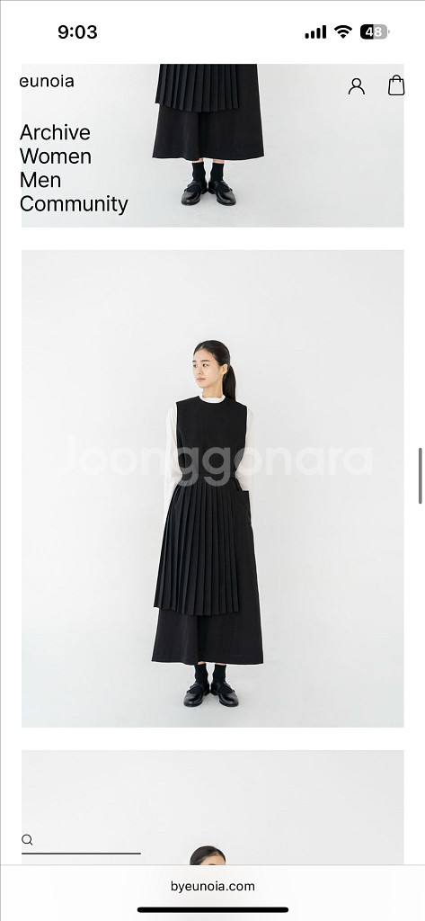 유노이아 플리츠 랩 스커트--3