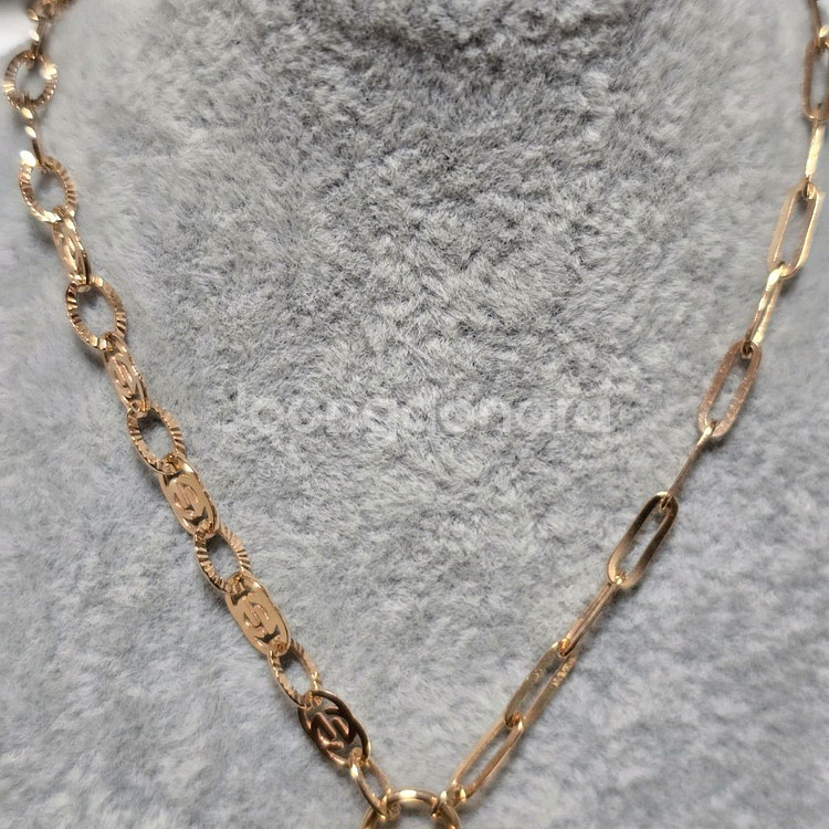 18k 핑크골드 컷팅하트 토글바 클립목걸이--9