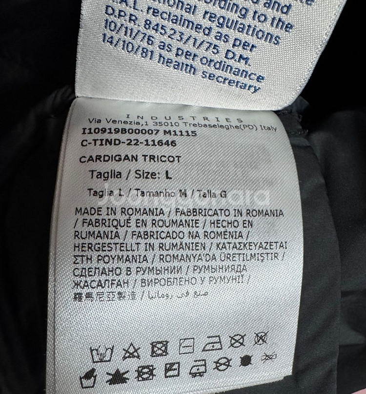 [L] 몽클레어 블랙 울패딩 가디건--2